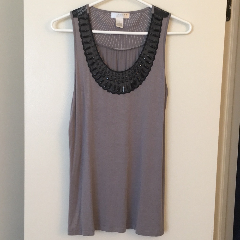 Kenar Gray Sleeveless Shirt